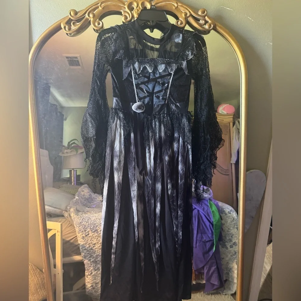 Mystical Black dark Bride  Kids Halloween Costume